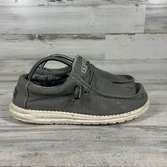 Hey Dude Men's Wally Stretch Loafer‎ Iron Comfort Slip On Shoes Gray Size 11 US - Picture 1 of 7